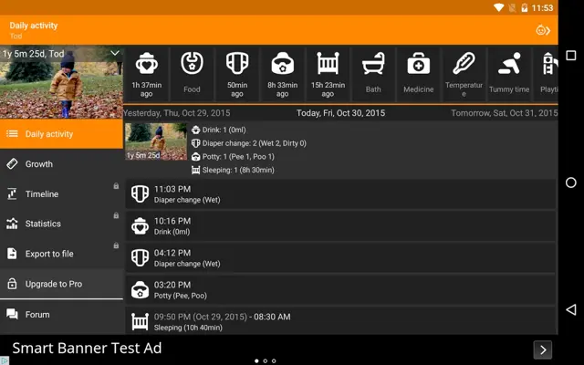 Baby Daybook android App screenshot 1